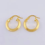 Candongas Clau Rayadas 1.6 g / 1.7 cm Oro Amarillo 18K