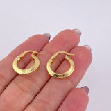 Candongas Clau Rayadas 1.6 g / 1.7 cm Oro Amarillo 18K