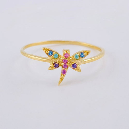 Anillo Libelula 1 g / T8 1/2 Oro Amarillo 18K