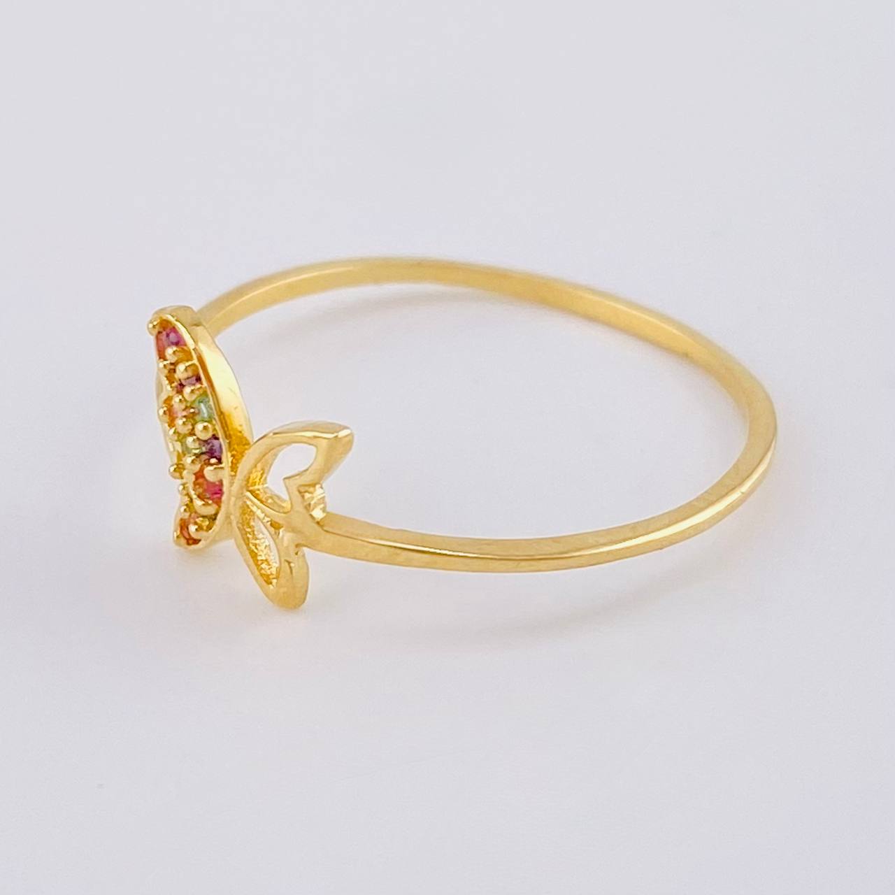 Anillo Silueta Mariposa 1.1 g / T8 1/2 Oro Amarillo 18K