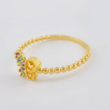 Anillo Mariposa Mate 1.5 g / T8 1/2 Oro Amarillo 18K