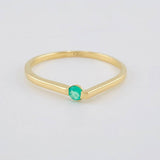 Anillo Gota Esmeralda 8Pts 1.55 g / T8 Oro Amarillo 18K