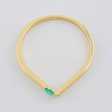 Anillo Gota Esmeralda 8Pts 1.55 g / T8 Oro Amarillo 18K
