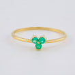Anillo Flor Triscal Esmeraldas 11Pts 1.2 g / T7 1/2 Oro Amarillo 18K