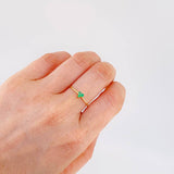 Anillo Flor Triscal Esmeraldas 11Pts 1.2 g / T7 1/2 Oro Amarillo 18K