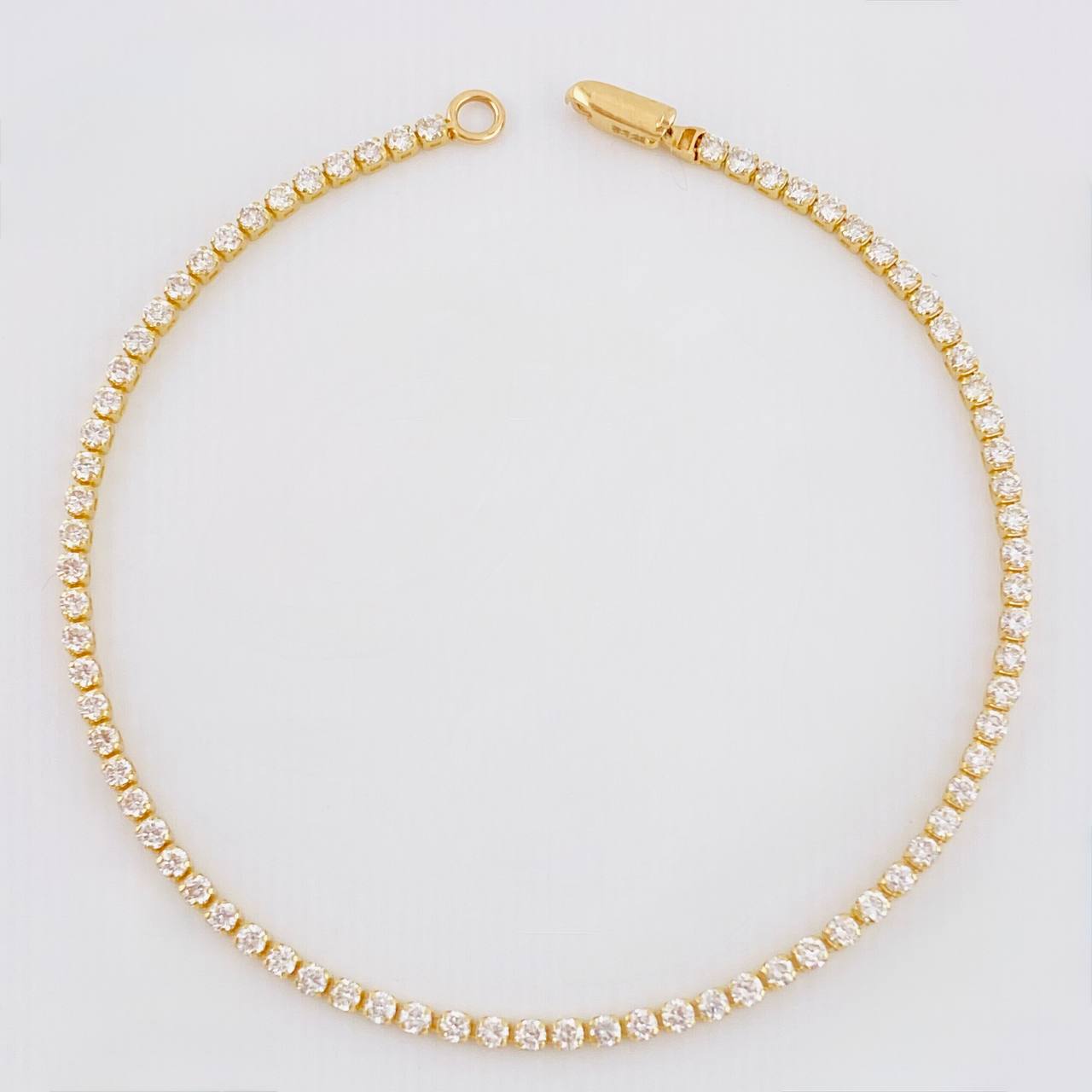 Pulso Tenis Diamantes 1,96 Qts 2.4 g / 18 cm / 1.9 mm Oro Amarillo 18K