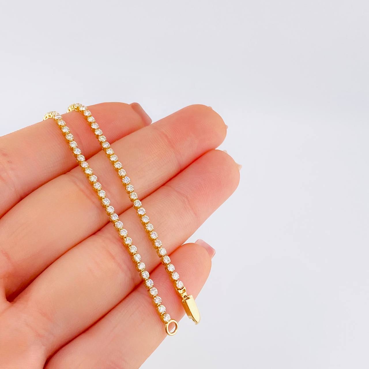 Pulso Tenis Diamantes 1,96 Qts 2.4 g / 18 cm / 1.9 mm Oro Amarillo 18K
