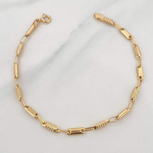 Pulso Rustico Barril 3.6 g / 21 cm / 3.4 mm Oro Amarillo 18K