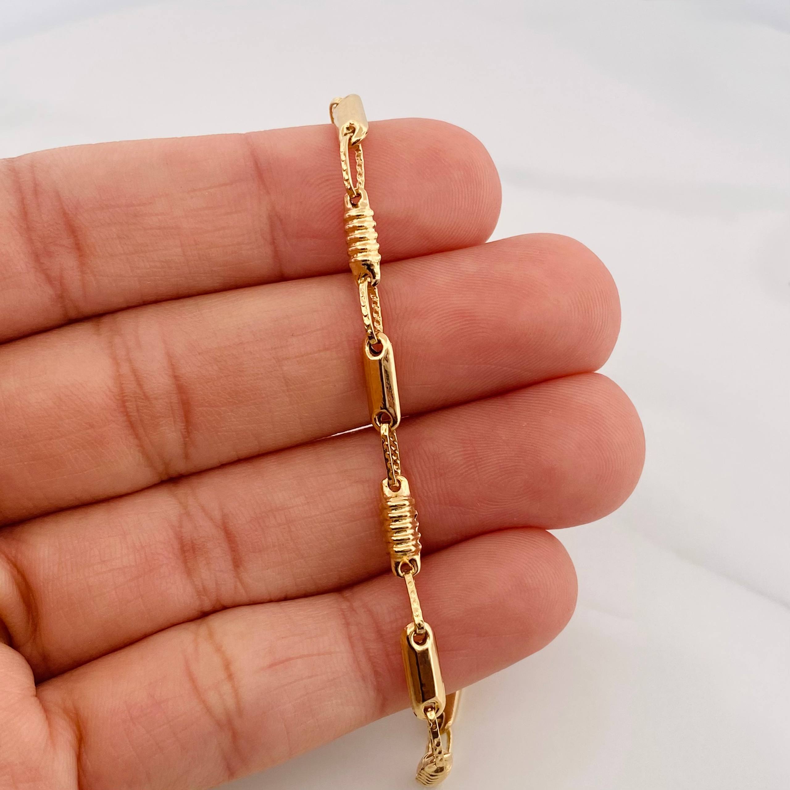 Pulso Rustico Barril 3.6 g / 21 cm / 3.4 mm Oro Amarillo 18K