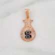 Dije Bolsa De Dinero 2.25 g / 3 cm Dos Oros Negro Rosa 18K
