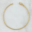 Pulso Militar 3.35gr / 18.5cm / 2mm Bolas Diamantadas Oro Amarillo +3 18K *