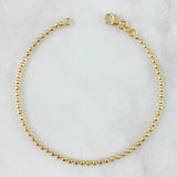 Pulso Militar 3.35gr / 18.5cm / 2mm Bolas Diamantadas Oro Amarillo +3 18K *