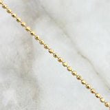 Pulso Militar 3.35gr / 18.5cm / 2mm Bolas Diamantadas Oro Amarillo +3 18K *