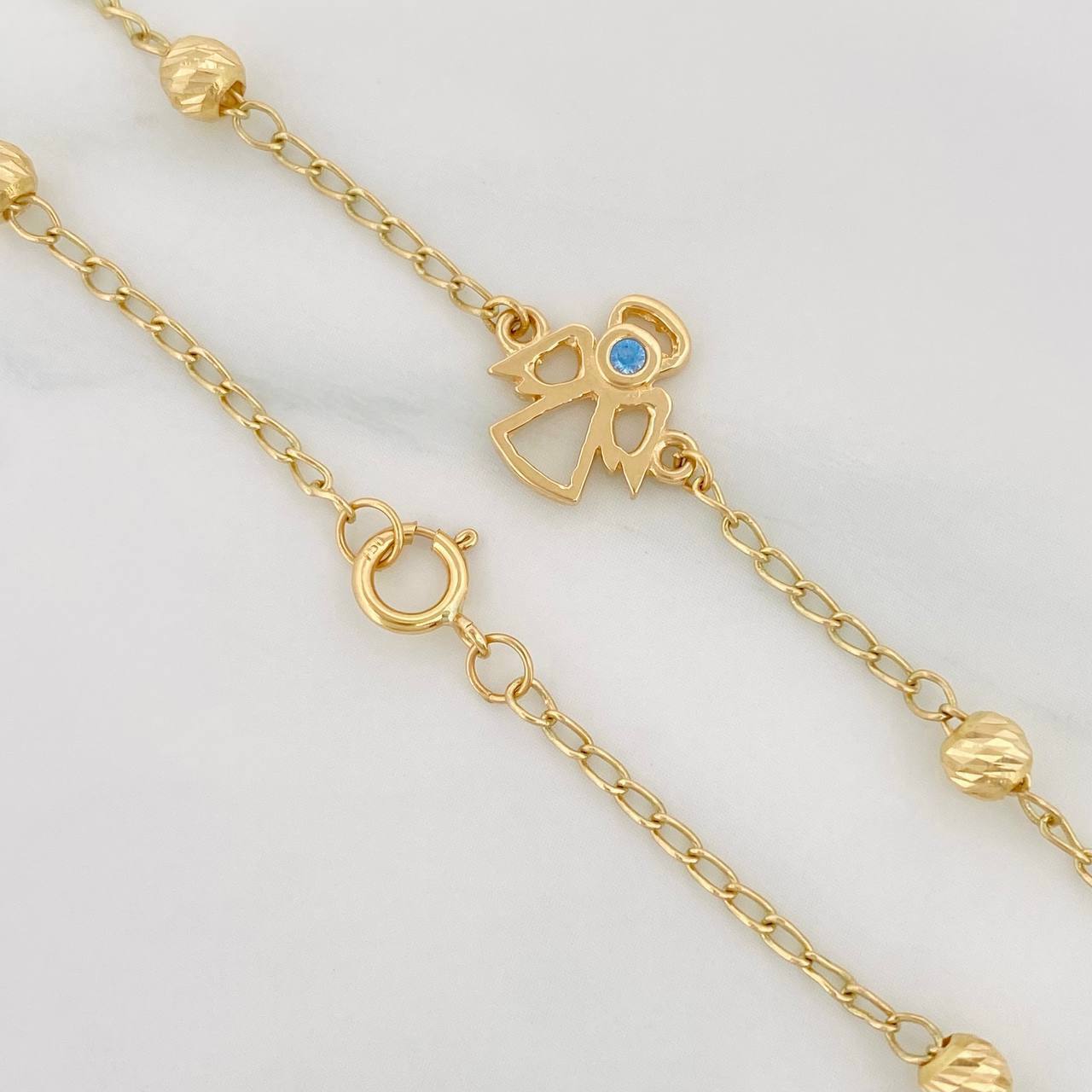 Pulso Espiga Ángel 2.7 g / 25 cm / 4 mm Oro Amarillo 18K