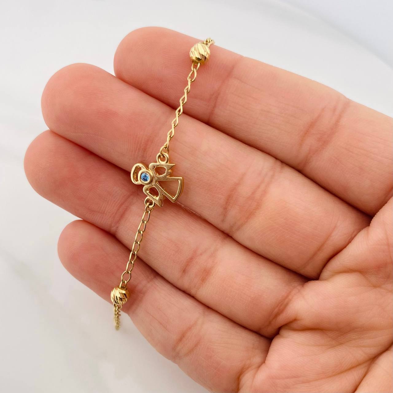 Pulso Espiga Ángel 2.7 g / 25 cm / 4 mm Oro Amarillo 18K