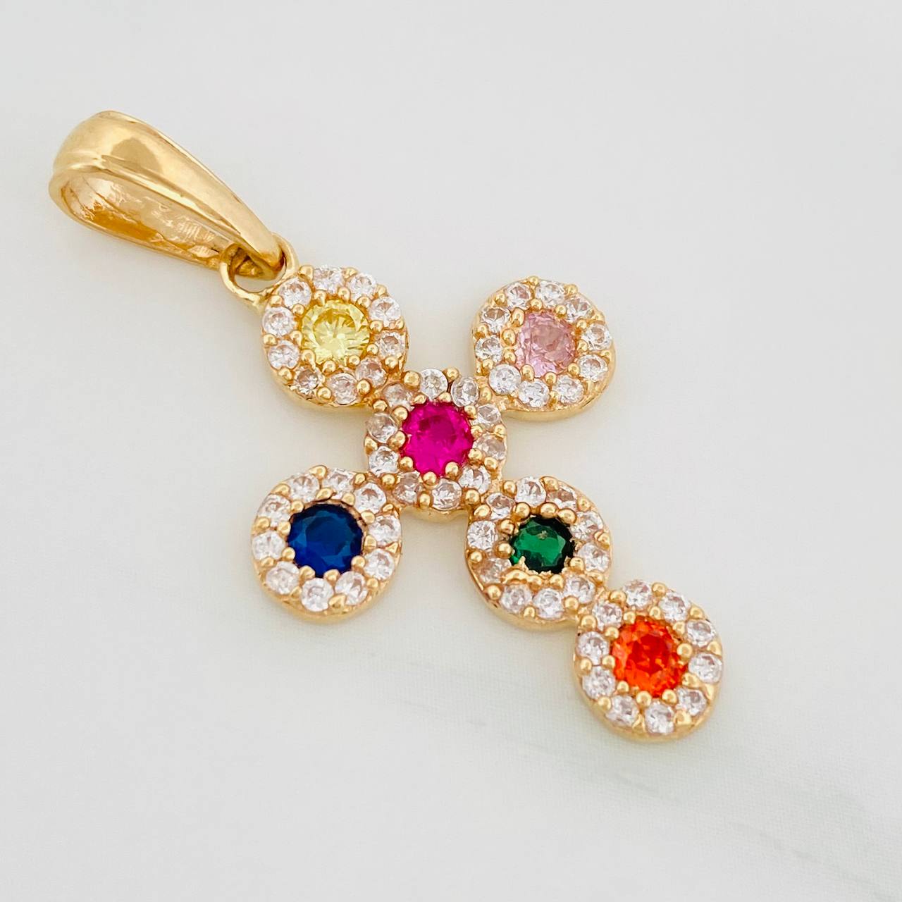 Dije Cruz Tupida 2.35 g / 3.5 cm Oro Amarillo 18K