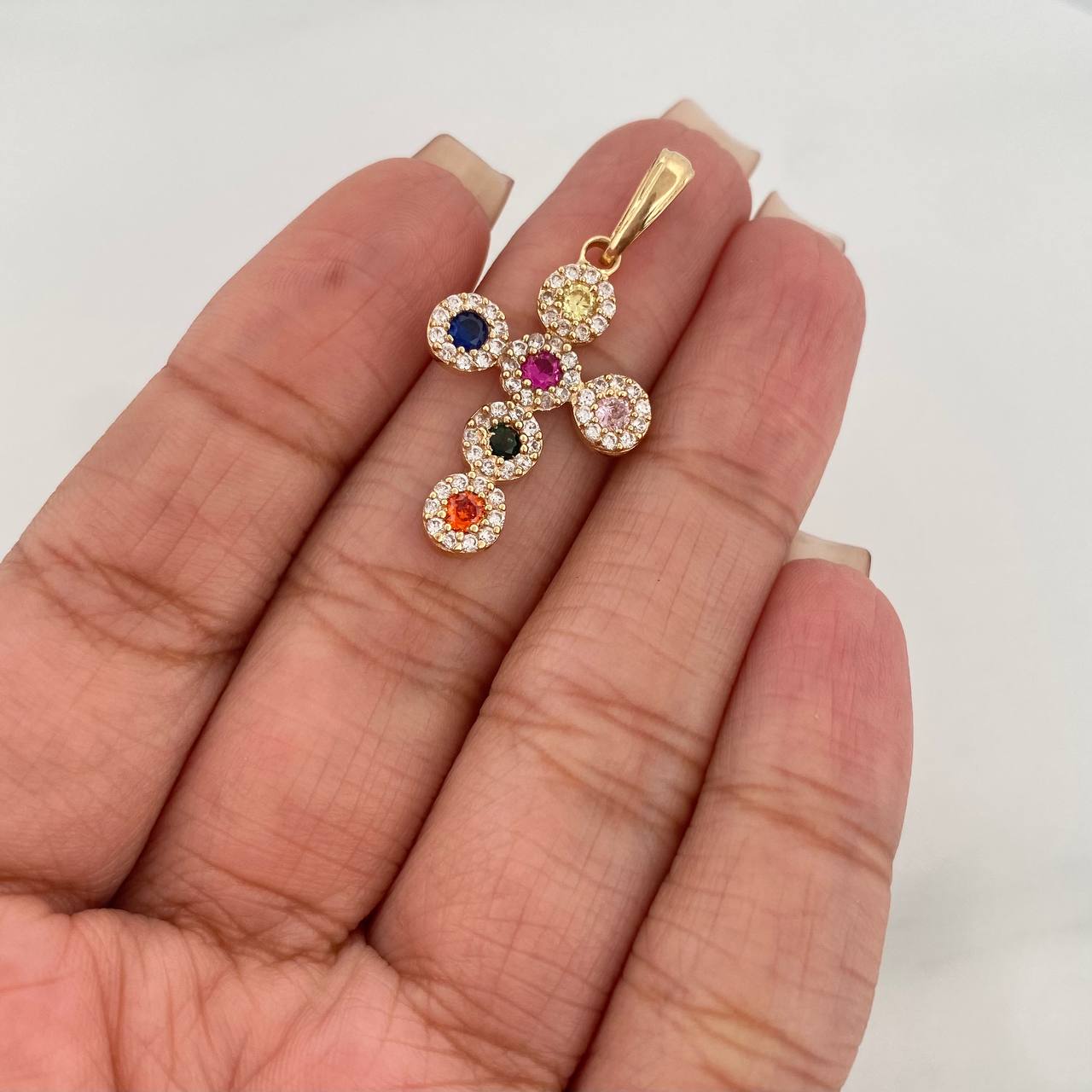Dije Cruz Tupida 2.35 g / 3.5 cm Oro Amarillo 18K