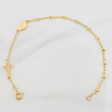 Pulso Denario Virgen Milagrosa Cruz 2.35 g / 19 cm / 3 mm Oro Amarillo 18K