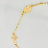 Pulso Denario Virgen Milagrosa Cruz 2.35 g / 19 cm / 3 mm Oro Amarillo 18K