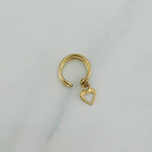 Piercing Simulador Corazon 0.85 g / 1.8 cm Oro Amarillo 18K