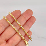 Cadena Franco Diamantada 13.55g / 50cm / 2.15mm Dos Oros Amarillo Blanco 18K