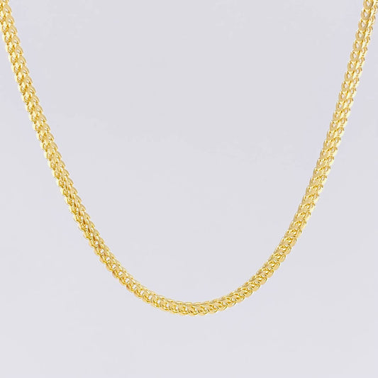 Cadena Franco 17g / 60cm / 1.85mm Dos Oros Amarillo Blanco 18K