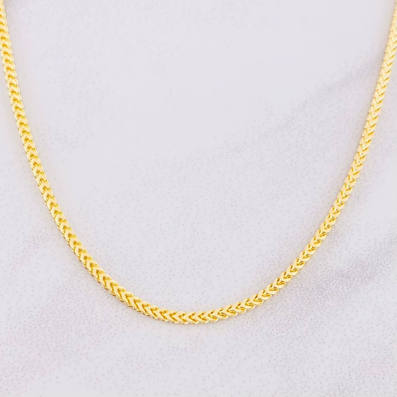 Cadena Franco 17g / 60cm / 1.85mm Dos Oros Amarillo Blanco 18K