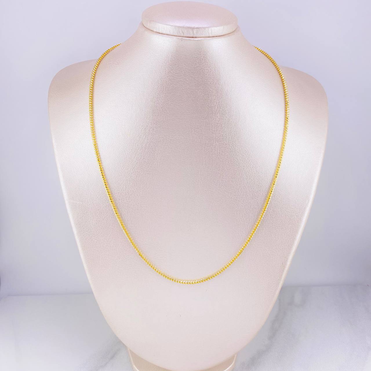 Cadena Franco Diamantada 13.6g / 50cm / 2.05mm Dos Oros Amarillo Blanco 18K