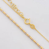 Cadena Aro Seguido Bolas Diamantadas 2.1g / 40cm / 0.6mm Tres Oros 18K