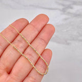 Cadena Aro Seguido Bolas Diamantadas 2.1g / 40cm / 0.6mm Tres Oros 18K