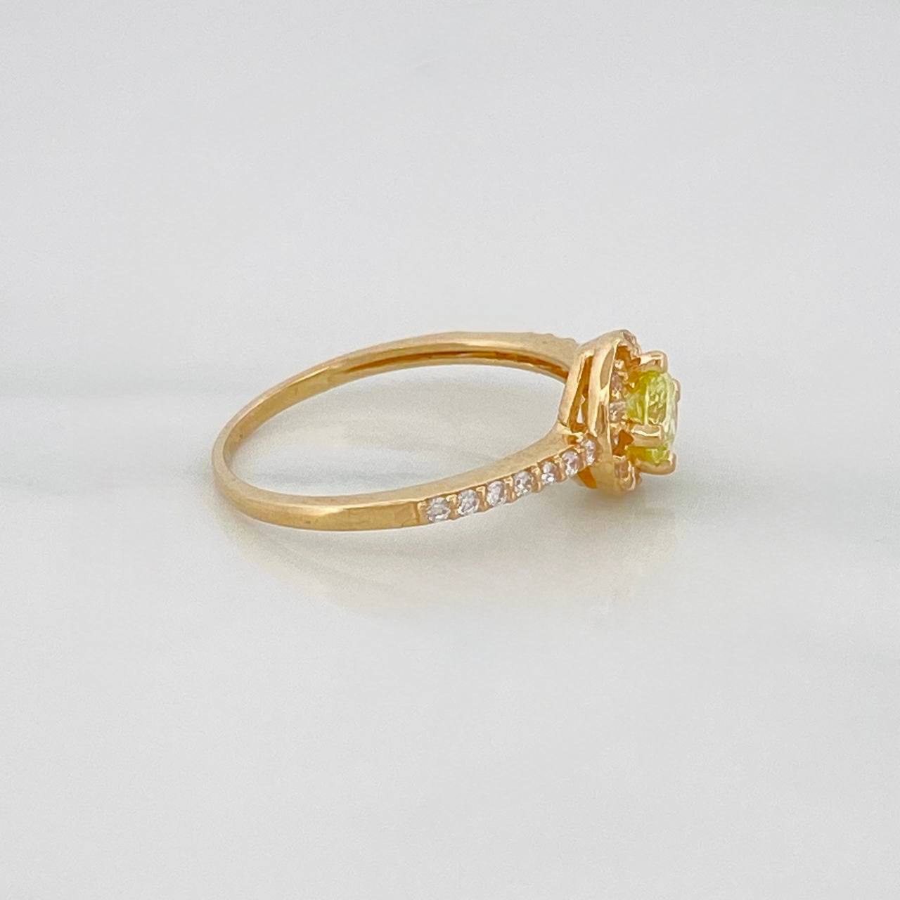 Anillo Halo 2 g / T7 1/4 Oro Amarillo 18K