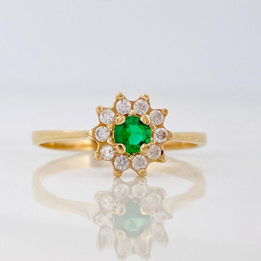 Anillo Flor 2.1 g / T8 1/4 Oro Amarillo 18K