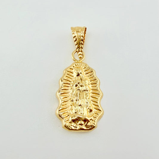 Dije Virgen Guadalupe Silueta Rallado 0.55gr / 1.05cm / Oro Amarillo 18K ©
