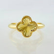 Anillo Trebol Diamantado 1.3gr / T7 1/2 / Oro Amarillo 18K *