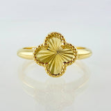 Anillo Trebol Diamantado 1.3gr / T7 1/2 / Oro Amarillo 18K *