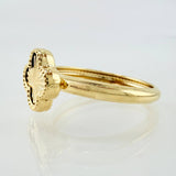 Anillo Trebol Diamantado 1.3gr / T7 1/2 / Oro Amarillo 18K *