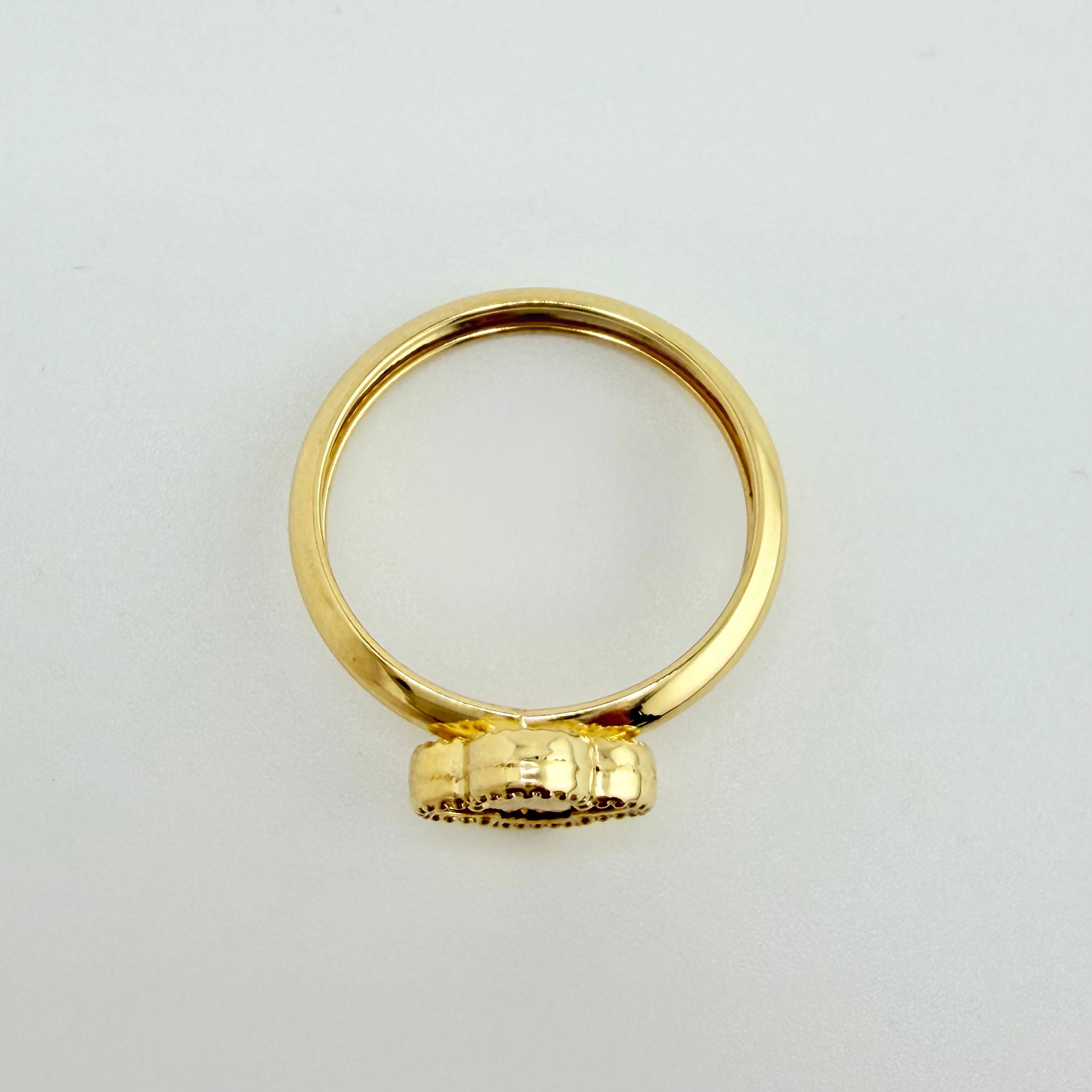 Anillo Trebol Diamantada 1.4gr / T7 1/2 / Oro Amarillo Nac.Esp. 18K