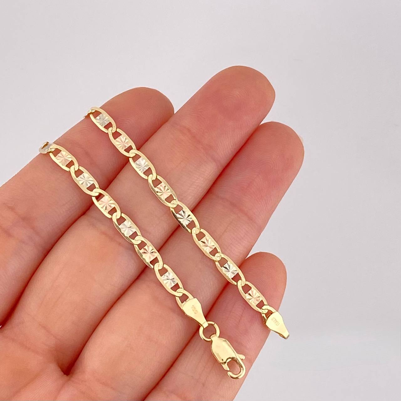 Cadena Plana 7.4g / 45cm / 3.4mm Tres Oros 18K