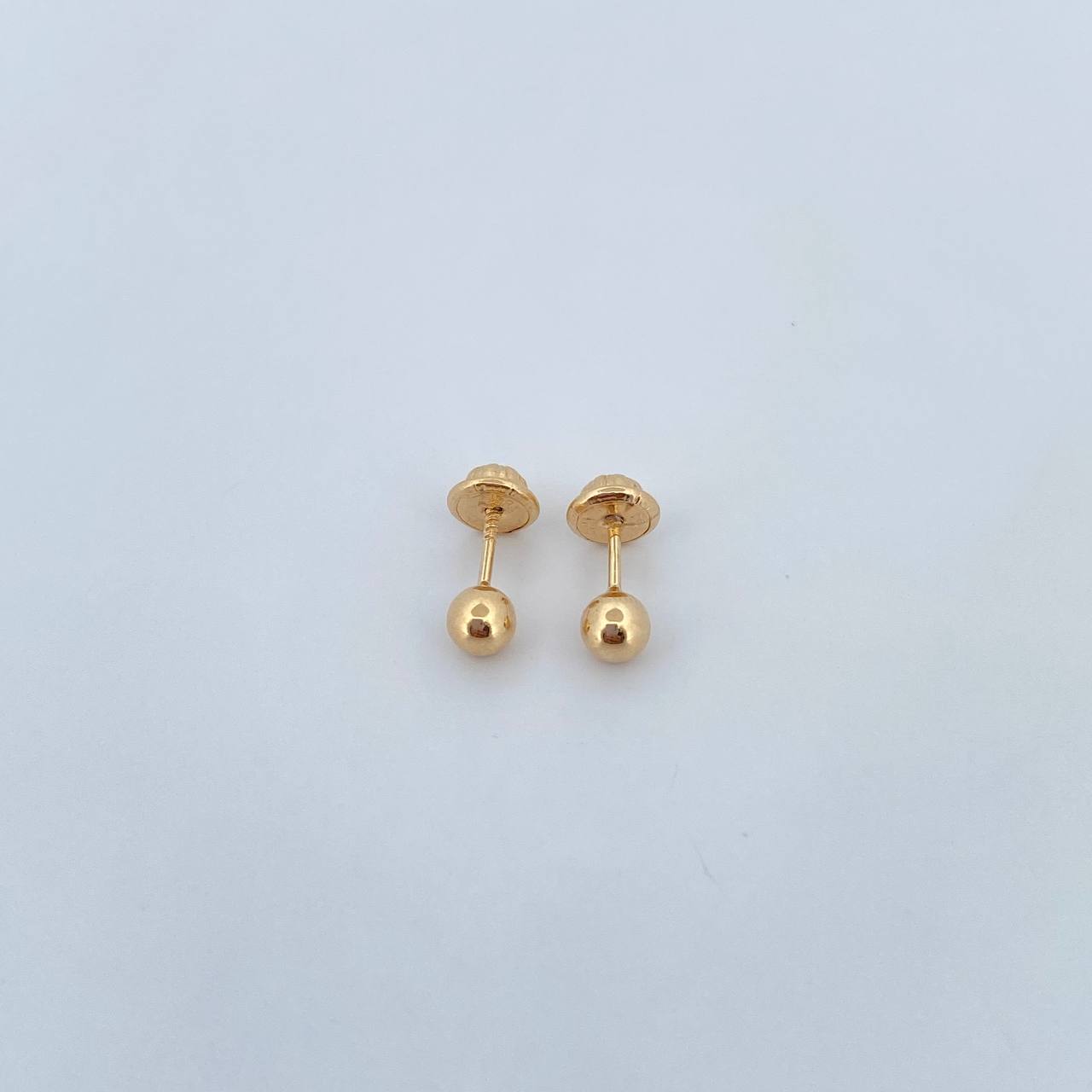Topos Bola 0.4gr / 4mm Lisa Oro Amarillo 18K $