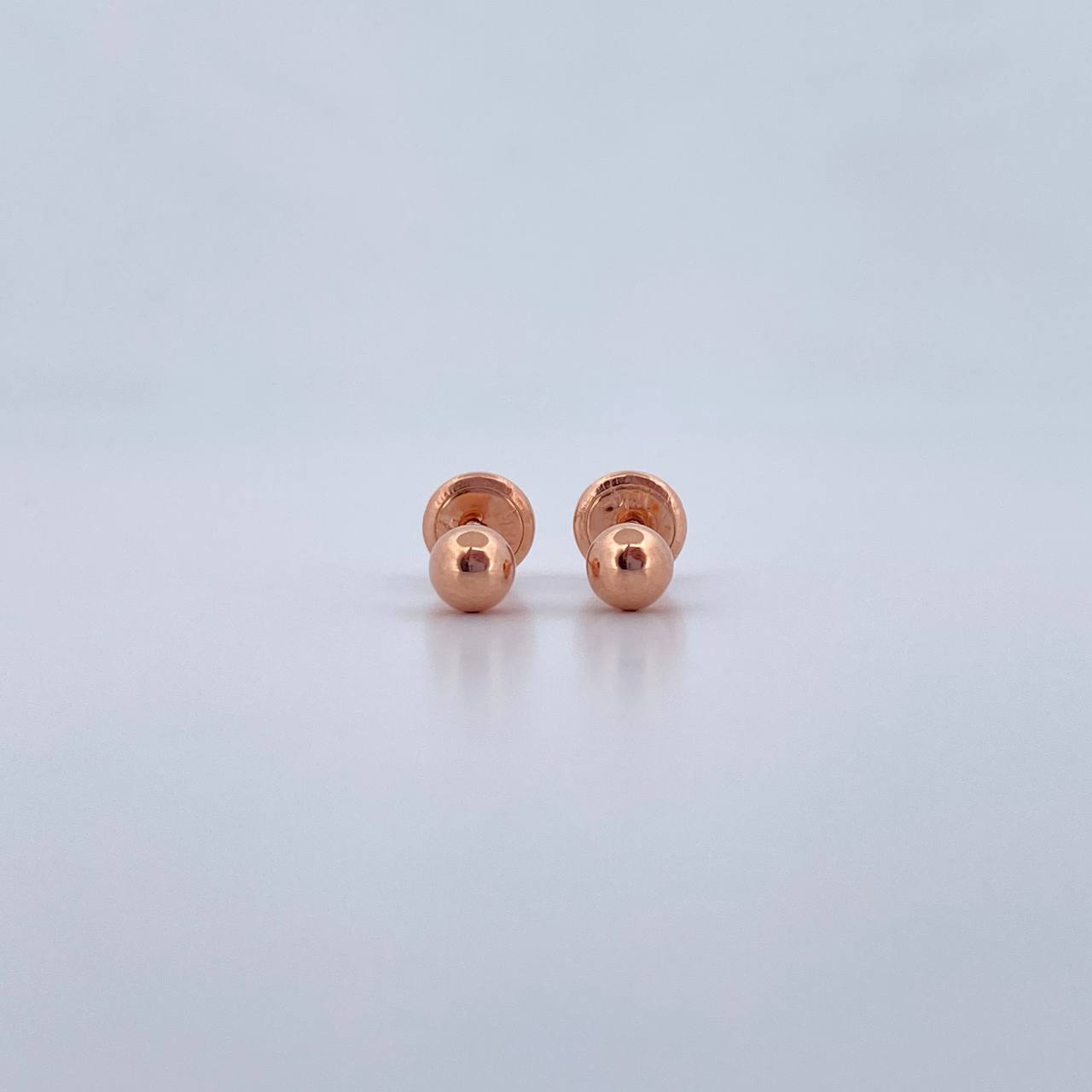Topos Bola 0.5gr / 4mm Lisa Oro Rosa 18K &