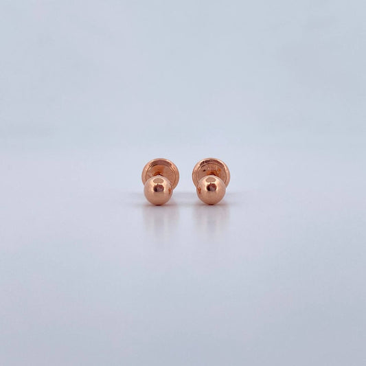 Topos Bola Lisa 0.5gr / 4mm Oro Rosa 18K %