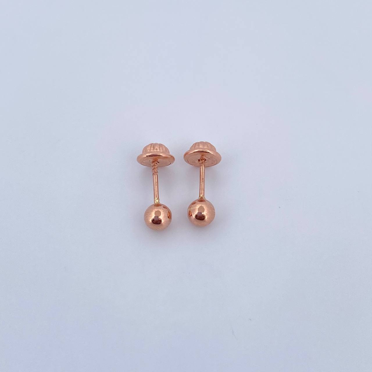Topos Bola 0.5gr / 4mm Lisa Oro Rosa 18K &