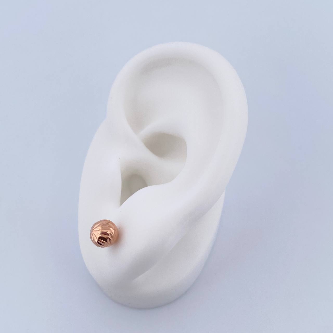 Topos Bola 0.8gr / 6mm Diamantada Oro Rosa 18K &