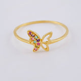 Anillo Silueta Mariposa 1.1 g / T8 1/2 Oro Amarillo 18K