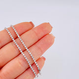 Cadena Tenis Diamantes 4,24 Qts 4.75 g / 38 cm / 1.9 mm Oro Blanco 18K