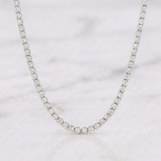 Cadena Tenis Diamantes 4,24 Qts 4.75 g / 38 cm / 1.9 mm Oro Blanco 18K