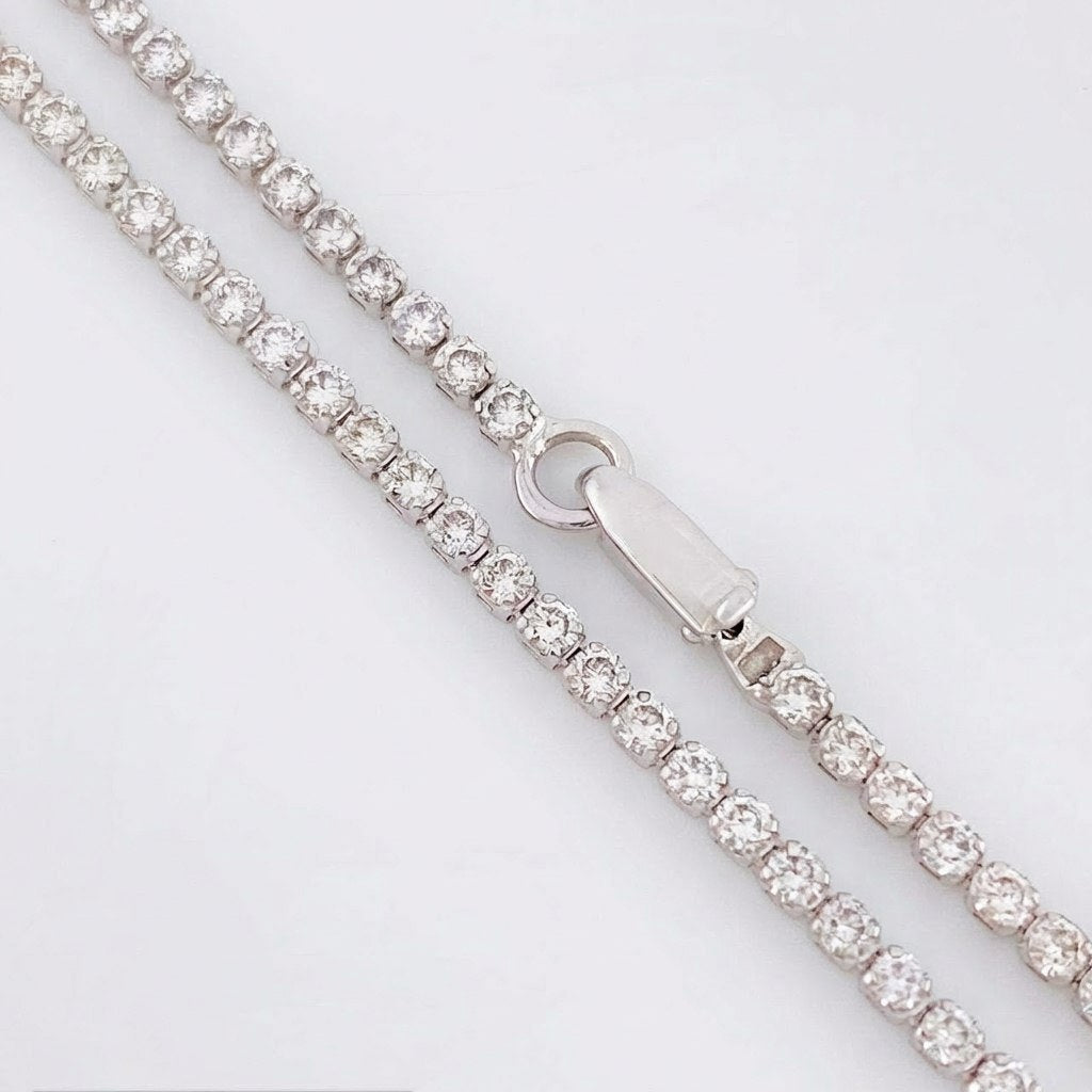Cadena Tenis Diamantes 4,24 Qts 4.75 g / 38 cm / 1.9 mm Oro Blanco 18K