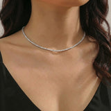 Cadena Tenis Diamantes 4,24 Qts 4.75 g / 38 cm / 1.9 mm Oro Blanco 18K