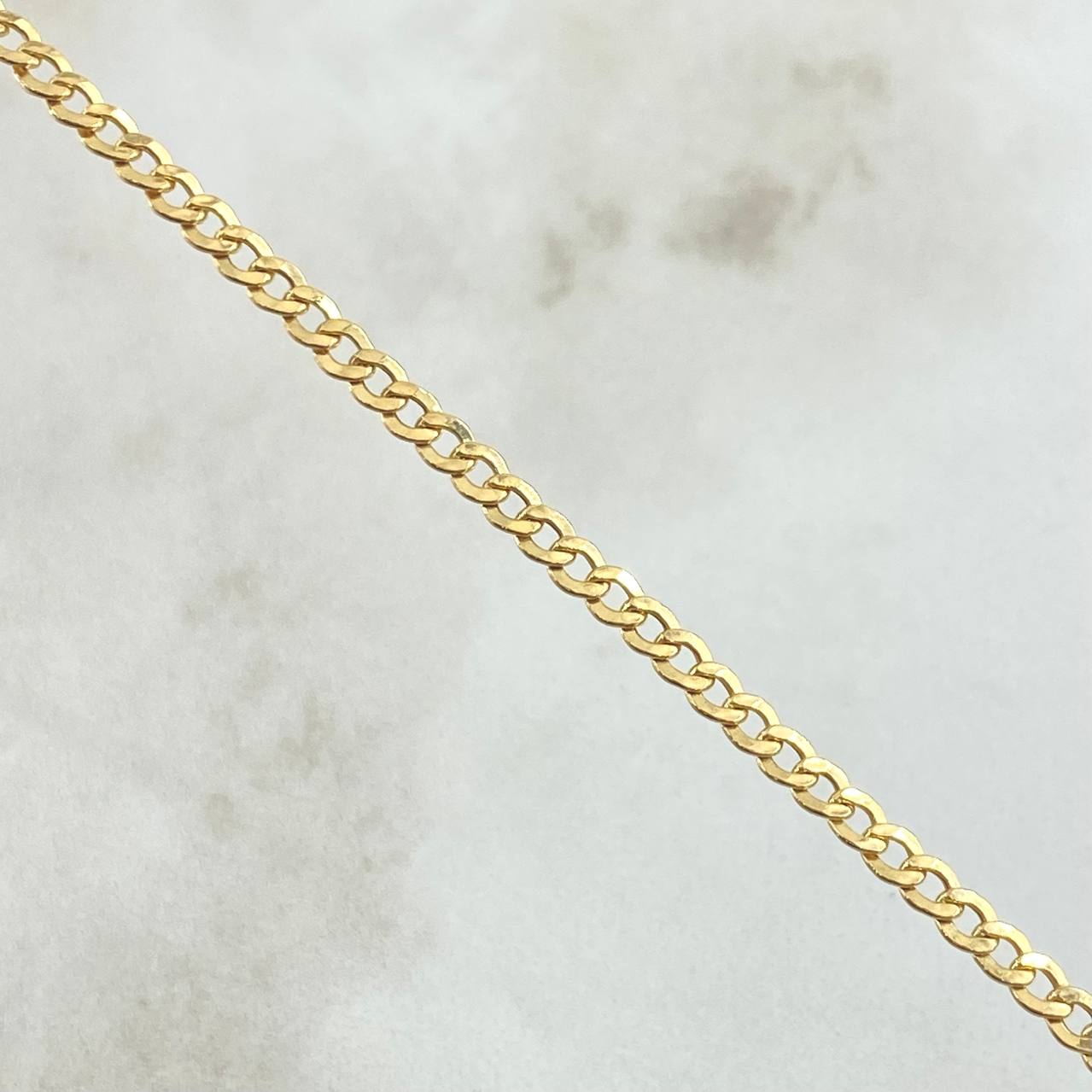 Tobillera Cubana 3.4gr / 24.5cm / 3mm Oro Amarillo +1 18K ©