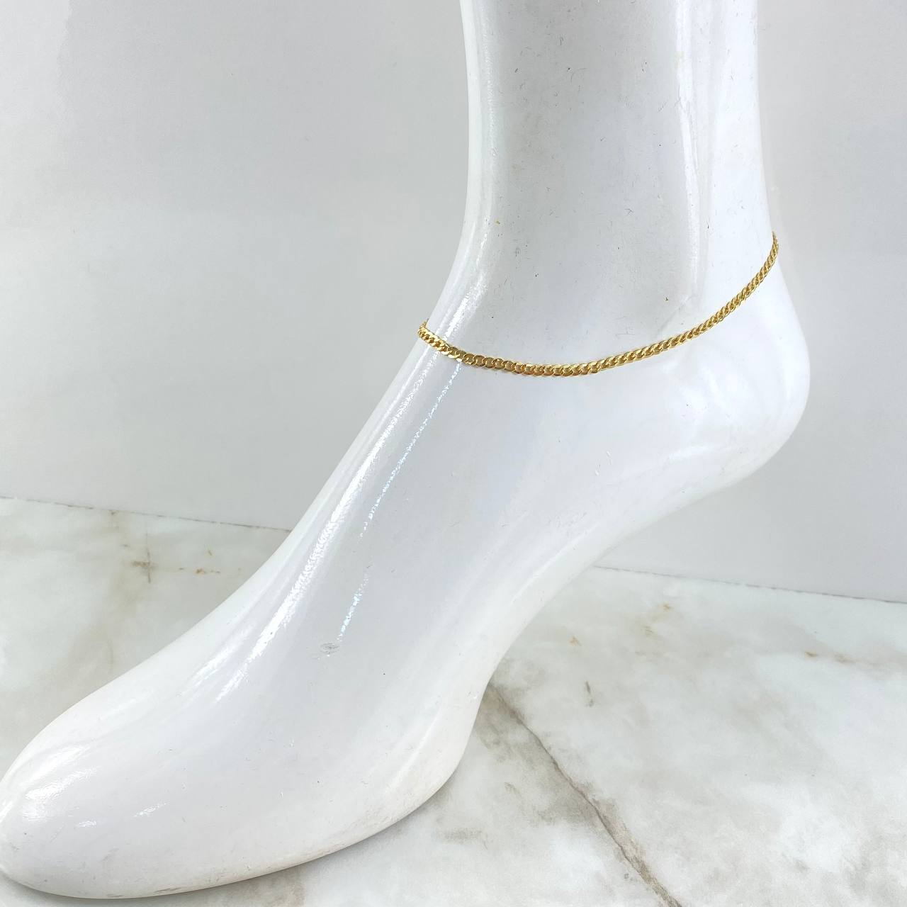 Tobillera Cubana 2.4gr / 25cm / 2.8mm Oro Amarillo +1 18K